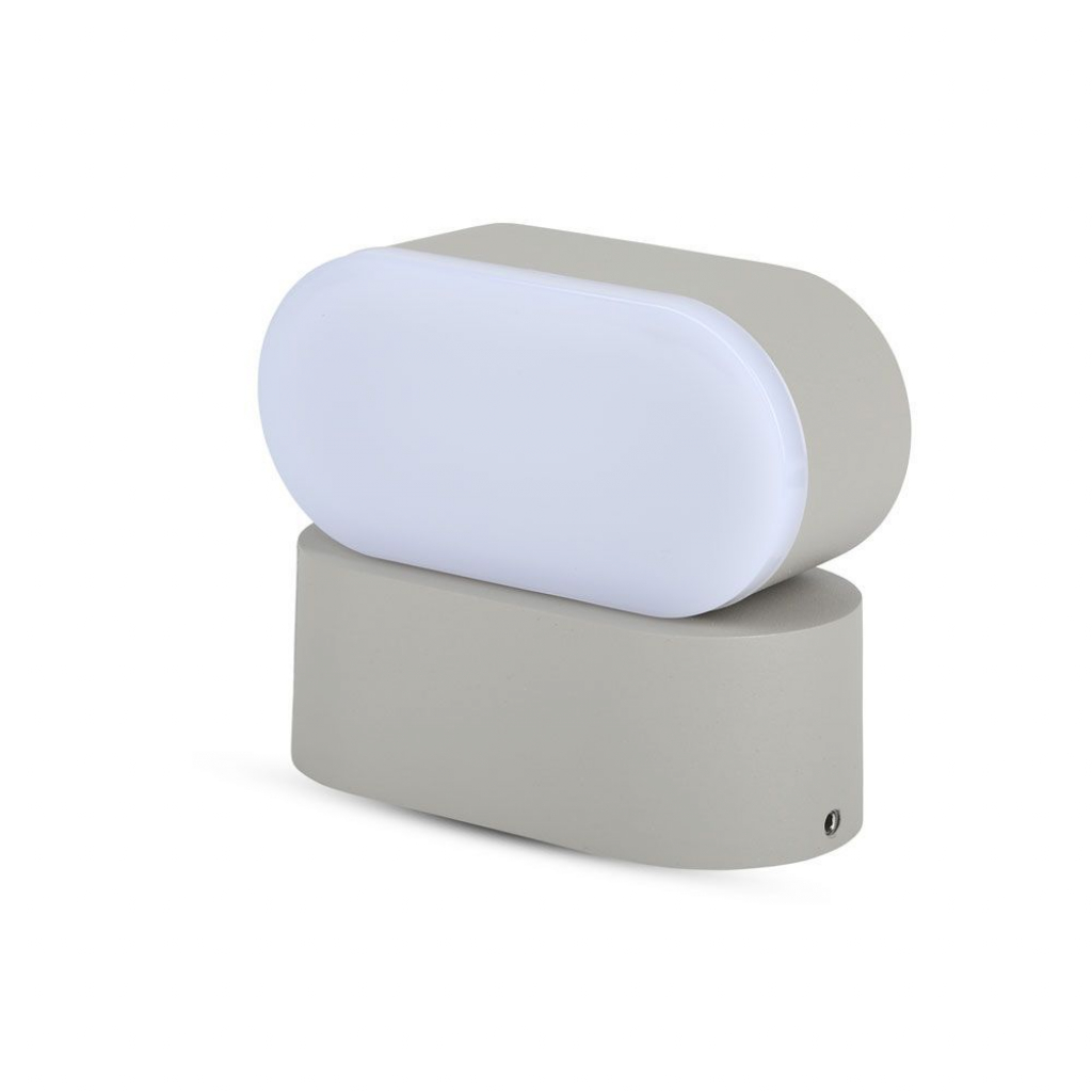 Lampada LED da Muro Ovale 5W 160LM/W Colore Grigio con Testa Ruotabile 4000K IP65