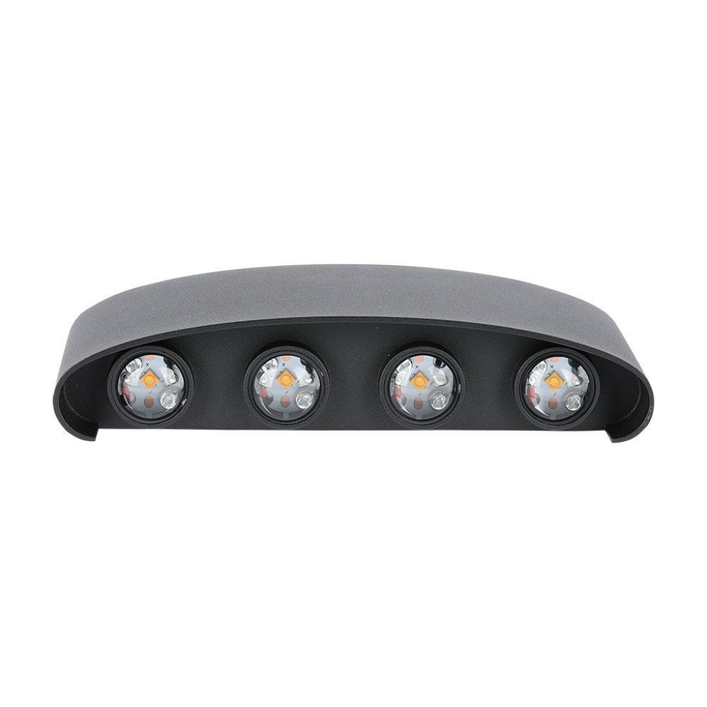 Applique LED da Muro 7W Doppio Fascio Luminoso Corpo Nero 3000K IP65