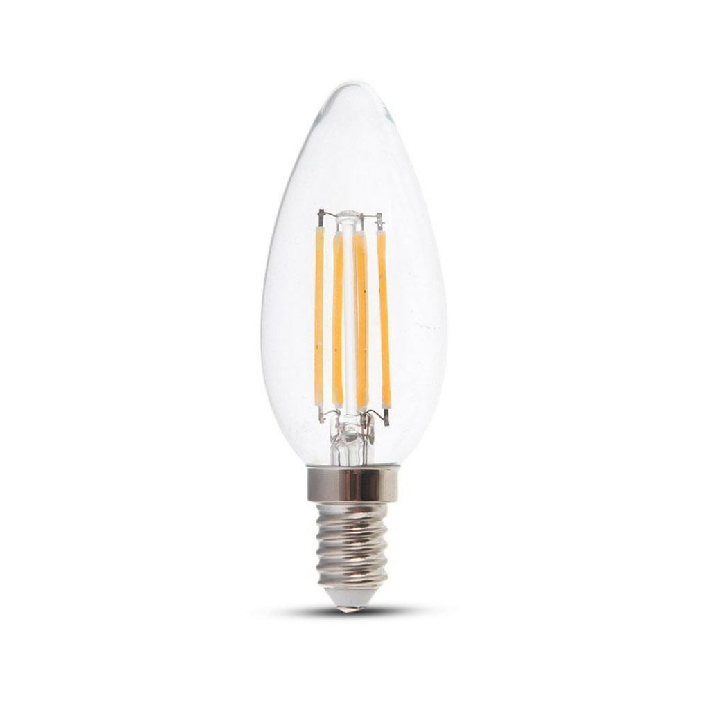 Lampadina LED Chip Samsung E14 4W Candela Filamento 2700K Dimmerabile