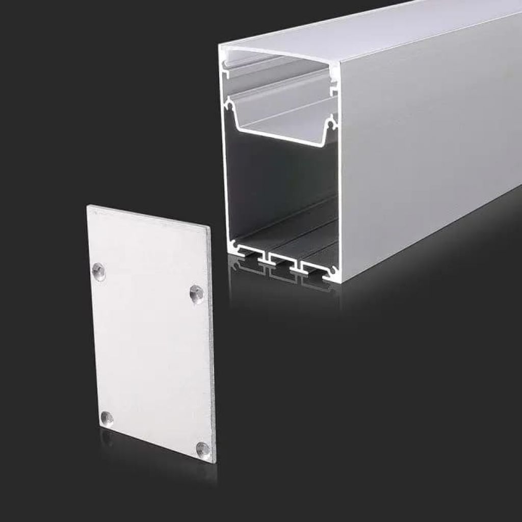Profilo in Alluminio in Colore Bianco per Strip LED 2000 x 50 x 75mm